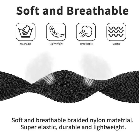 NEW Velcro Braided SOLO Loop band For Apple Watch - Black Unity - Picture 2 of 5